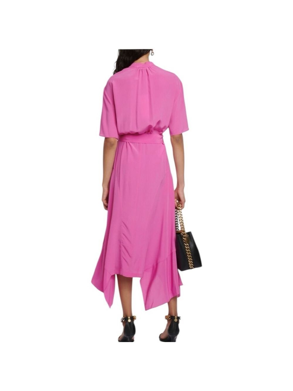 Stella McCartney Pink Asymmetrical Silk Midi Dress Size 4 (42) - Picture 5 of 11